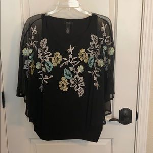 Alfani size M flowing shirt with flower detail.